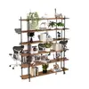 Estantería, estante de almacenamiento, independiente, para el hogar, hierro forjado, gabinete de almacenamiento multicapa, pequeño, estante simple de acero y madera, estante de almacenamiento, estudio