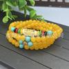 Pulsera de Cuarcita Seis Caracteres Palabras Verdaderas Cuatro Círculos Pulsera de Jade Seda Dorada Múltiples Círculos Suministro en Vivo Puesto de Feria Vendido Regalos