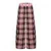 Pantalones Casuales de Pierna Ancha a Cuadros Retro Americano Nuevos Primavera 2026 para Mujer Sueltos Adelgazantes Versátiles Largos Envío Directo de Fábrica