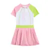 Trajes de baño para niñas al por mayor, traje de baño de una pieza estilo falda, secado rápido profesional, traje de baño conservador para niñas mayores y adolescentes