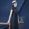 Vestido Cheongsam de estilo chino con cuello alto y tejido jacquard para mujer, nuevo diseño de verano 2023, con doble tapeta, suelto, de temperamento