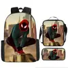 Liberación Rápida Transfronteriza Spider-Man Spider-Man Mochila Escolar Estudiante Niños Bolsa Escolar Periférica Bolso Escolar de Hombro Juego de Tres Piezas