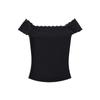 Camiseta Sexy de Renda com Gola Uma Alça Estilo Puro Desejo Manga Curta Verão Nova Slim Fit Curta Sexy Top Básico