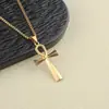 Colares transfronteiriços europeus e americanos para homens e mulheres, pingentes de cruz lisos de aço inoxidável personalizados, acessórios de corrente para suéter, atacado, não desbota