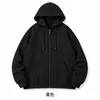 Cárdigan con capucha de mezcla de algodón 420 g, forro polar zorro plateado, para hombre, comercio exterior transfronterizo, Otoño/Invierno, grueso, con cremallera