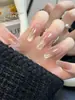 Unhas Manuais Vestíveis Populares do Xiaohongshu em Estilo Dopamina, Unhas Doces Francesas Meninas Que Deixam Sua Pele Mais Clara