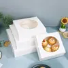Caja de papel para comida al aire libre, caja de embalaje para pizza, caja universal con ventana para pasteles y galletas, caja para pasteles al por mayor de 6/8/10 pulgadas