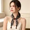 Collar de Bufanda de Seda con Cadena de Tres Cuentas de Anacardo, Accesorio de Bufanda para Traje de Vestir Vintage, Pulsera, Bufanda de Seda con Cadena de Tres Cuentas de Anacardo Estilo Coreano