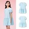 Ropa Infantil Balabala Vestido para Niñas 2025 Nuevo Vestido de Verano para Niños Mayores Dulce Moda con Mangas Abullonadas