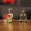 Latão Puro Grande Buda Shakyamuni Estátua Ornamento Bolso Cobre Buda Shakyamuni Decoração de Mesa Cobre Buda Ornamento Artesanato