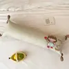 Almohada larga de gasa de doble capa 100% algodón que se ajusta a las piernas, cojín lindo de dibujos animados de algodón puro, almohada para dormir de lado con soporte lumbar, almohada larga con soporte lumbar
