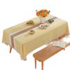 Mantel Clásico Nórdico Transfronterizo Pequeño Fresco Cuadros Empalmado Mantel para el Hogar Borla Blanca Imitación Algodón y Lino Decoración a Prueba de Polvo