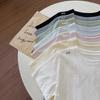 Verano Nuevo Multicolor Cuello Redondo Simple Lujo Algodón Coreano Hombro Manga Corta T Suelto Casual Moda Combinable Top