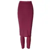 2026 Leggings Falsos de Duas Peças Plus Size para Mulheres, Roupa de Outono e Inverno com Fendas, Justas ao Corpo, para Mulheres Plus Size, Calça Saia de Primavera e Outono