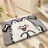 Dropshipping de fábrica transfronteiriça tapete de chão de filhote de cachorro de desenho animado espessado imitação de caxemira tapete de pé absorvente de água para banheiro tamanho tapete de porta de entrada