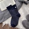 Meias com Estampa de Ovo Estilo Coreano para Mulheres, Meias Femininas Simples Estilo Universitário Coreano com Bordado de Cachorrinho, Laço e Design de Babado