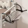 Perchero de Ropa para Mesita de Noche de Dormitorio, Cabecera de Recámara, Estante de Almacenamiento Retráctil Multifuncional, Perchero de Ropa para Colgar en Balcón del Hogar sin Taladro