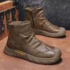 Sapatos Masculinos, Novo Estilo de Inverno, Botas Martin Casuais de Cano Alto, Forrados com Lã e Espessados, Sapatos de Algodão Quentes, Sapatos de Trabalho Masculinos Resistentes ao Desgaste para Uso Externo