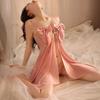 Ropa Sexy para Mujer, Escote Revelador, Lazo Atractivo, Lencería Sexy, Malla Abierta por Delante, Espalda Descubierta, Camisón de Puro Deseo