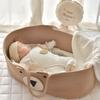 Cesta de bebê recém-nascido Bebê Desenho animado Tecido Corda de algodão Berço Cesta de armazenamento de artefato de viagem Cesta de armazenamento