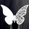 Láser hueco rosa Tarjeta de copa tarjeta de decoración navideña pegatina de pared mariposa 3D estéreo tarjeta de asiento de mariposa venta al por mayor