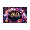 Tela de fondo Feliz Año Nuevo 2027 Tela colgante temática de Año Nuevo Europeo y Americano Pancarta de celebración de festival