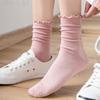 Calcetines con Volantes para Mujer, Calcetines hasta la Mitad de la Pantorrilla, Estilo Fino de Verano, Estilo Ins Japonés, Calcetines Holgados, Calcetines Largos, Modernos, Versátiles, Transpirables, Absorbentes del Sudor