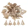 Promoção de baixo preço floco de neve de Natal de madeira árvore anjo coração de pêssego estrela de cinco pontas rena lasca de madeira decoração mista de feriado