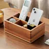 Caja de Almacenamiento para Control Remoto de Nogal Negro Mesa de Café Escritorio Sala de Estar Mesa de Comedor Caja de Almacenamiento de Lujo Ligero Portalápices de Madera Maciza