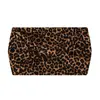 Faixa de cabelo elástica com nó e estampa de leopardo retrô europeia e americana para lavar o rosto, faixa de cabelo de aba larga, faixa de cabeça esportiva de yoga absorvente de suor