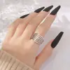 Joyería Europea y Americana Transfronteriza, Anillos de Mujer Elegantes y Únicos, Anillos Abiertos Irregulares Huecos Simples y Versátiles