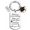 Chaveiro de Aço Inoxidável de Luxo Leve Pingente para Mochila de Universidade e Ensino Médio Chaveiro DIY Inspirador Presente para Estudante Temporada de Formatura
