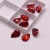Zirconia Cúbica Naranja-Rojo en Forma de Pera, Piedra Suelta de Circonia Cúbica, Rhinestone de Rubí Naranja en Forma de Gota de Agua, Piedra para Accesorio de Joyería