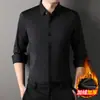 Camisa Térmica Masculina Sem Costura de Alta Costura Outono/Inverno 2025, Camisa Casual Não Amassa, Camisa Premium de Novo Estilo