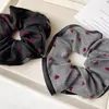 Elástico de Cabelo de Bolinhas em Formato de Coração, Scrunchie Retrô, Novo Estilo 2026 Faixa de Cabelo para Coque, Acessório de Cabelo Elegante para Mulheres