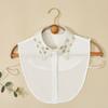 Cuello Falso de Organza Bordado para Mujer, Capa Interior Floral de Girasol Pequeño de Alta Gama, Cuello Falso Decorativo Cálido para Camisas, Cuello Versátil
