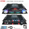 Amplificador 220V 12V para Hogar Coche Bluetooth Mini Amplificador Amplificador de Altavoz Conectar a Batería Amplificador