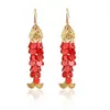 Pendientes de concha de ojo de diablo estilo océano europeo y americano Pendientes largos de borla bohemia Pendientes de vacaciones Venta al por mayor