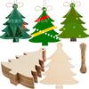 Manualidades de Madera Pre-hechas Piezas de Madera en Blanco Decoración de Hombre de Jengibre de Pascua Adornos de Navidad Etiquetas de Regalo DIY