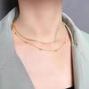 Cadena de clavícula de frijoles pequeños apilados de doble capa, nuevo collar de hueso de serpiente multicapa, moda femenina, temperamento versátil europeo y americano