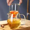 Tetera de Cristal Pingüino Transfronteriza Utensilio para Preparar Té Infusor de Té Filtrado Casero Engrosado Taza de Té de Flores Olla para Separar el Té