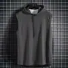 Chaleco con Capucha para Hombre de Verano Deportivo de Moda Baloncesto Correr Sin Mangas Camiseta Ajustado Cordón Chaleco Delgado con Mangas para Hombre