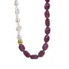 N13094 Colar Retro Francês Irregular de Pérolas Barrocas para Mulheres, Corrente de Clavícula Colorida Elegante de Resina