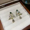 Série de Natal~Brincos de Borla Árvore de Natal Diamante Agulha de Prata Brincos Estilo Luxo Acessível Retrô Brincos Versáteis da Moda