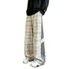 Pantalones Tie-dye Sucios de Otoño para Hombre Marca de Moda Rayas Americanas Pierna Ancha Holgados Talla Extra Casual Rectos Deportivos