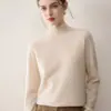 Suéter Gola Semifechada 100% Caxemira Pura Outono/Inverno Primeira Linha Prêt-à-porter Casual Tricô Solto Camada Base