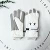 Guantes de Esquí para Mujer para Otoño e Invierno, Engrosados y Forrados de Felpa, Ciclismo al Aire Libre, Cortavientos, Repelentes al Agua, Cálidos, Diseño Lindo de Dibujos Animados, Compatibles con Pantalla Táctil