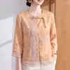 Camisa de Verão da Mamãe 2026 Nova Elegante Tamanho Grande Redutora de Idade Solta para Meia-Idade Novo Estilo Chinês Versátil Conjunto de Duas Peças para o Verão