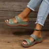 2026 Verano Exportación Estilo Étnico Moda Pantuflas Transfronterizas Huecas Tejidas Versátiles Casuales Elegantes Pantuflas de Punta Abierta
