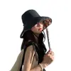 Chapéu Balde Atacado com Aba Larga, Chapéu de Sol, Versátil para Primavera e Outono, Ajustável, Estilo Japonês, Proteção Solar de Verão, Dupla Face, Estilo Coreano, Moderno
